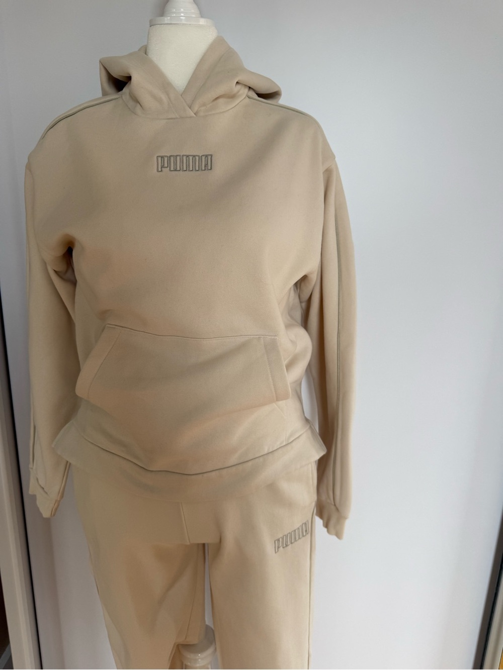 Puma Cream Hoodie and Jogger Set